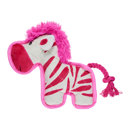 Happy Tails Tough Safari Zebra Toy