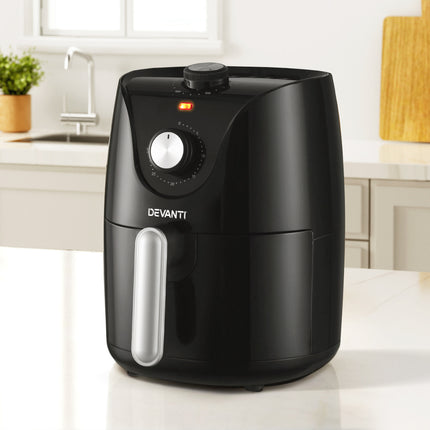 Devanti Air Fryer 2.5L Knob Fryers