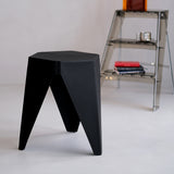 Black plastic foot stool.