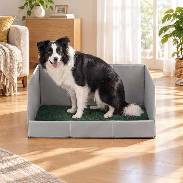 Prime Turf Foldable Dog Grass Potty Pad High Wall Tray for Apartment Balcony RV travel L.