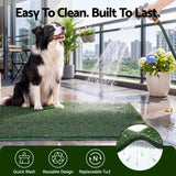 Prime Turf Foldable Dog Grass Potty Pad High Wall Tray for Apartment Balcony RV travel L.