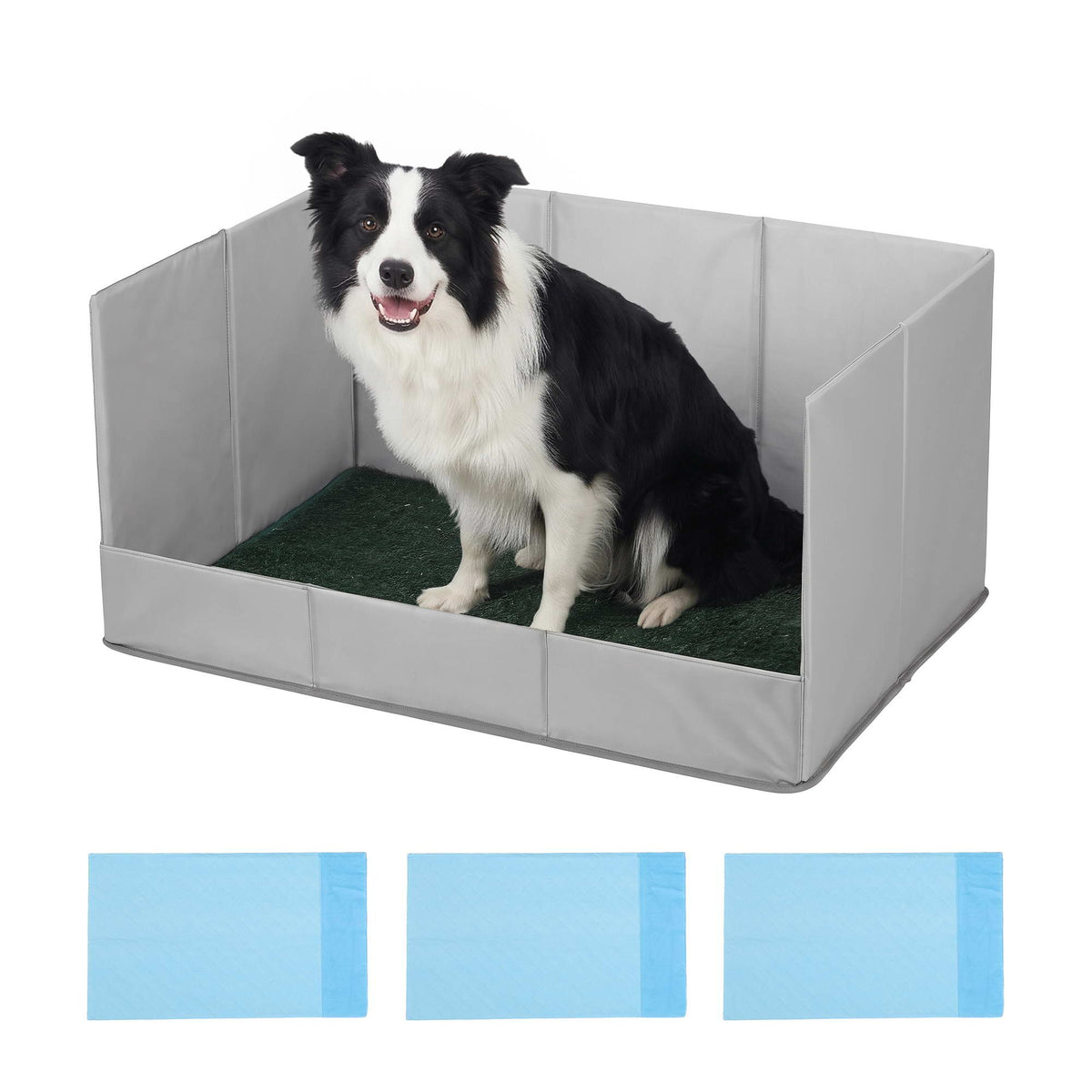 Prime Turf Foldable Dog Grass Potty Pad High Wall Tray for Apartment Balcony RV travel L.