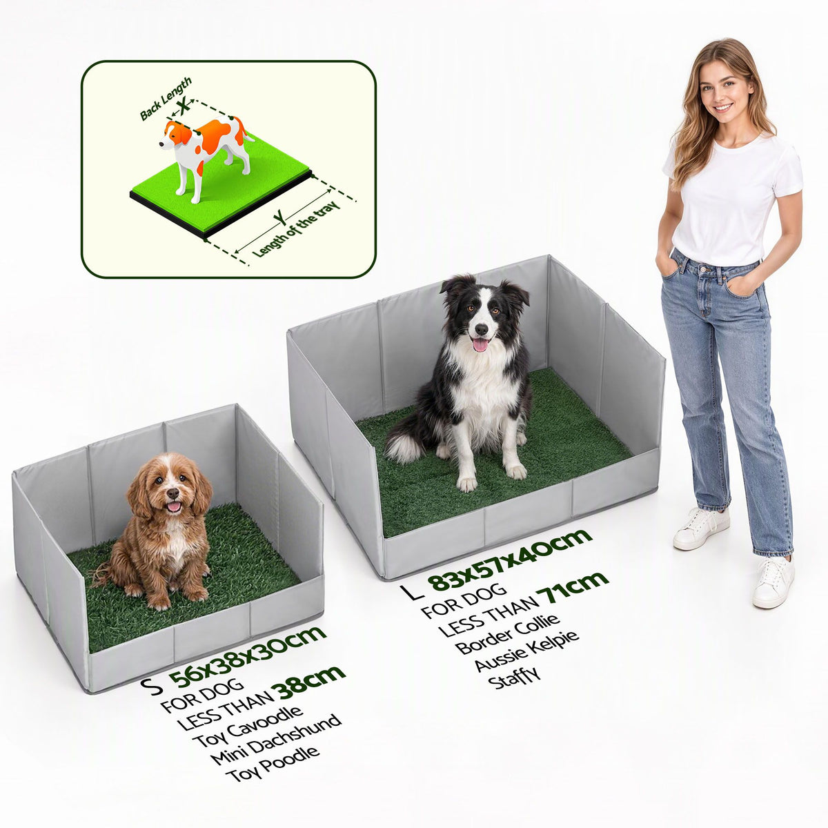 Prime Turf Foldable Dog Grass Potty Pad High Wall Tray for Apartment Balcony RV travel.