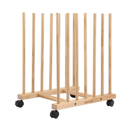 Artiss Wooden Art Drying & Canvas Storage Rack with Caster Wheels for Studio, Galleries, Classroom