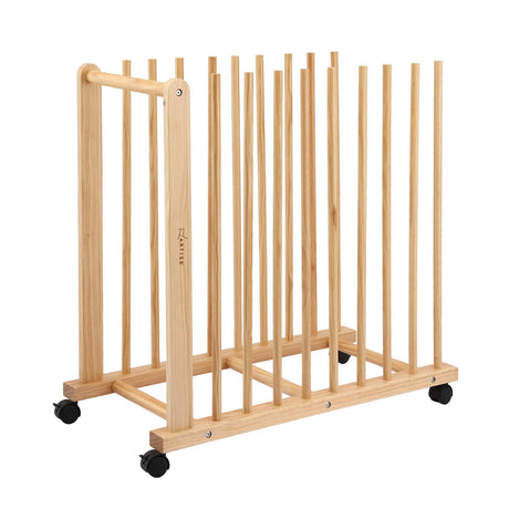 Artiss Art Drying & Storage Rack with Caster Wheels, Solid Wood Adjustable Slots Rack for Drawing Boards, Panels, Paintings