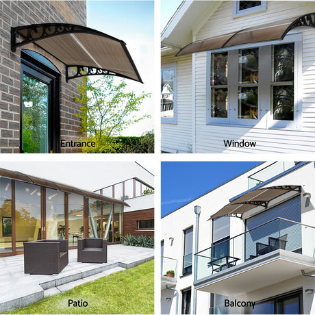 Instahut brown window door awning, 0.8mx1m.