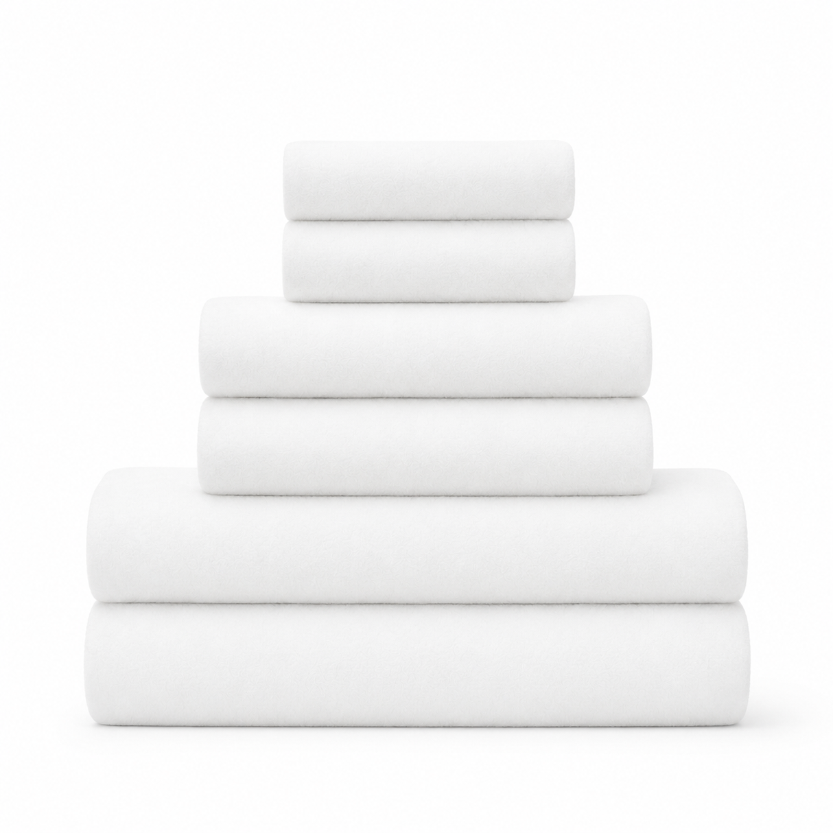 Linencart 5 Star Hand Towel Set — 6 Piece — 600 GSM 100% Cotton (White)