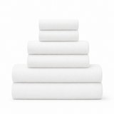 Linencart 5 Star Bath Towel Set, 6 Piece, 600 GSM 100% Cotton (White)