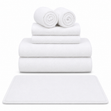 LinenCart white cotton bath towel, 7 piece.