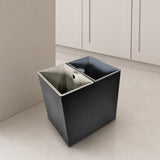 Dolphy 14L Dual Compartment  (7L + 7L) Rectangle Room Dustbin – Metal & ABS Waste Bin with Two Containers – Black