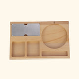 Dolphy Beech Wood Kettle Tray – Natural Wooden Hospitality Tray for Hotels & Home Use, Stylish Beverage Organiser with Sleek Brown Finish