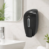 Dolphy Plaza Manual Soap-Sanitiser Dispenser 800ml – Wall Mounted Refillable ABS Unit in Black – For Liquid Soap, Sanitiser, Shampoo & Lotion