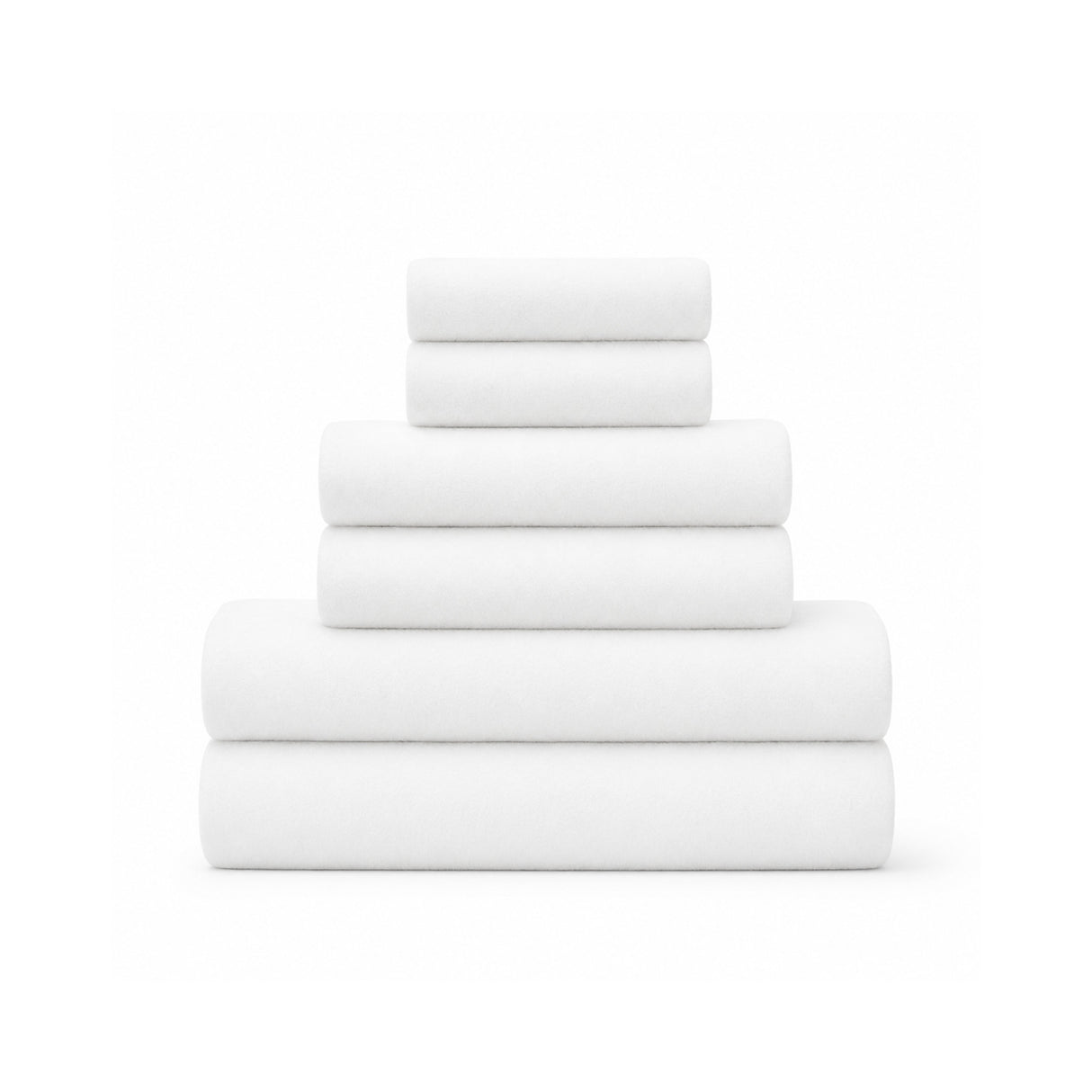 Linencart Elite Bath Towel Set — 6 Piece — 500 GSM 100% Cotton (White)