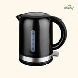 Dolphy 1L Electric Kettle – Black Compact Hot Water Kettle with 360 Swivel Base, Concealed Heating & Auto Shut-Off, Ideal for Hotel & Home Use