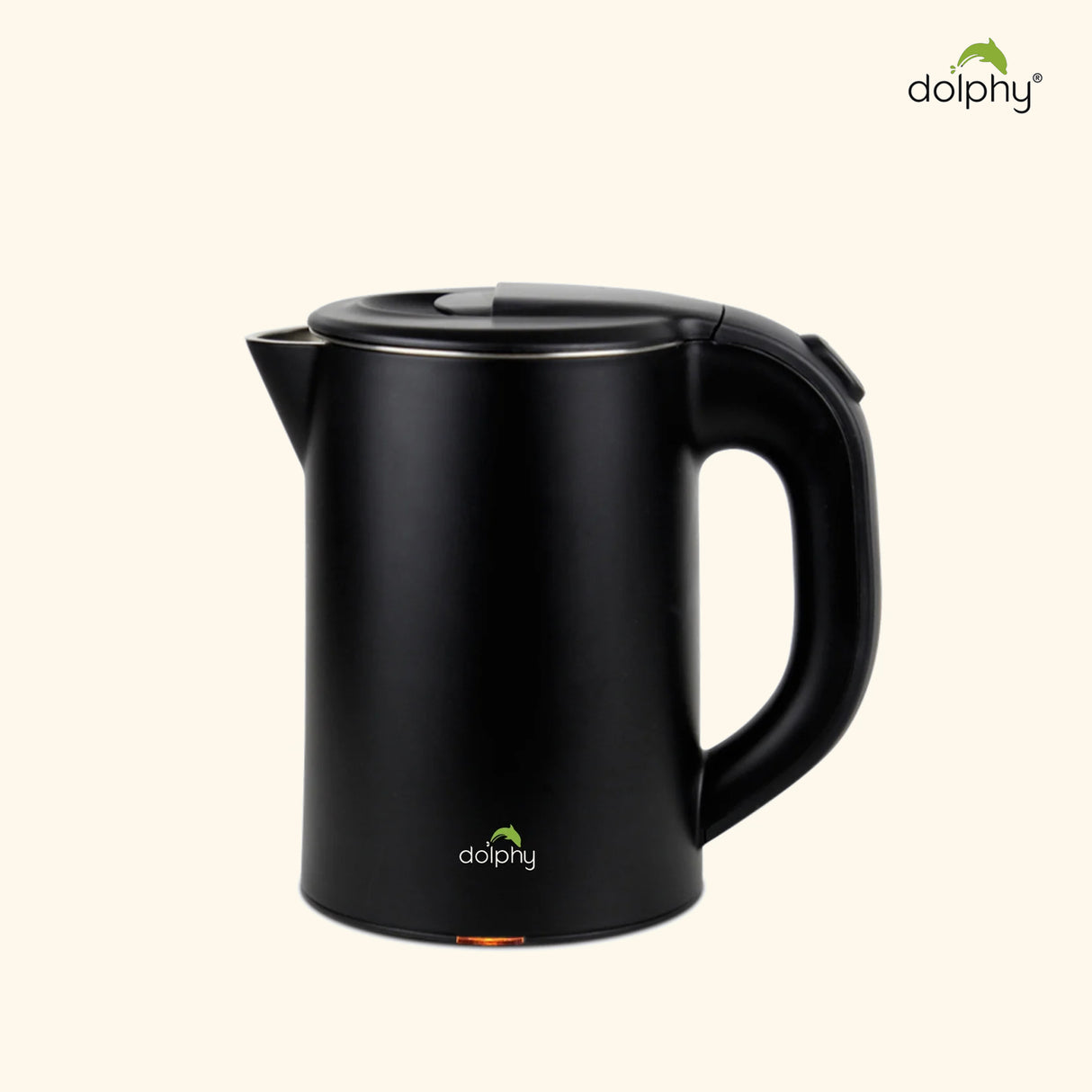 Dolphy 800ml Electric Kettle – Matte Black, Quick Boil, Auto Shut-Off, Stainless Steel, Compact Hot Water Boiler for Tea & Coffee