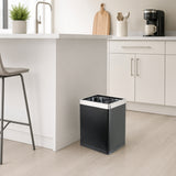 Dolphy 10L Rectangular Stainless Steel Waste Bin – Black Open-Top Dustbin for Bathroom, Office, Hotel & Home Use