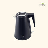Dolphy 800ml Electric Kettle – Black Stainless Steel, Fast Boil with 360 Swivel Base, Auto Shut-Off & One-Touch Lid for Home, Hotel & Office Use