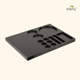 Dolphy Black Melamine Kettle Tray – Elegant Wooden Hospitality Beverage Tray for Hotels, Offices & Home Use with Contemporary Matte Finish