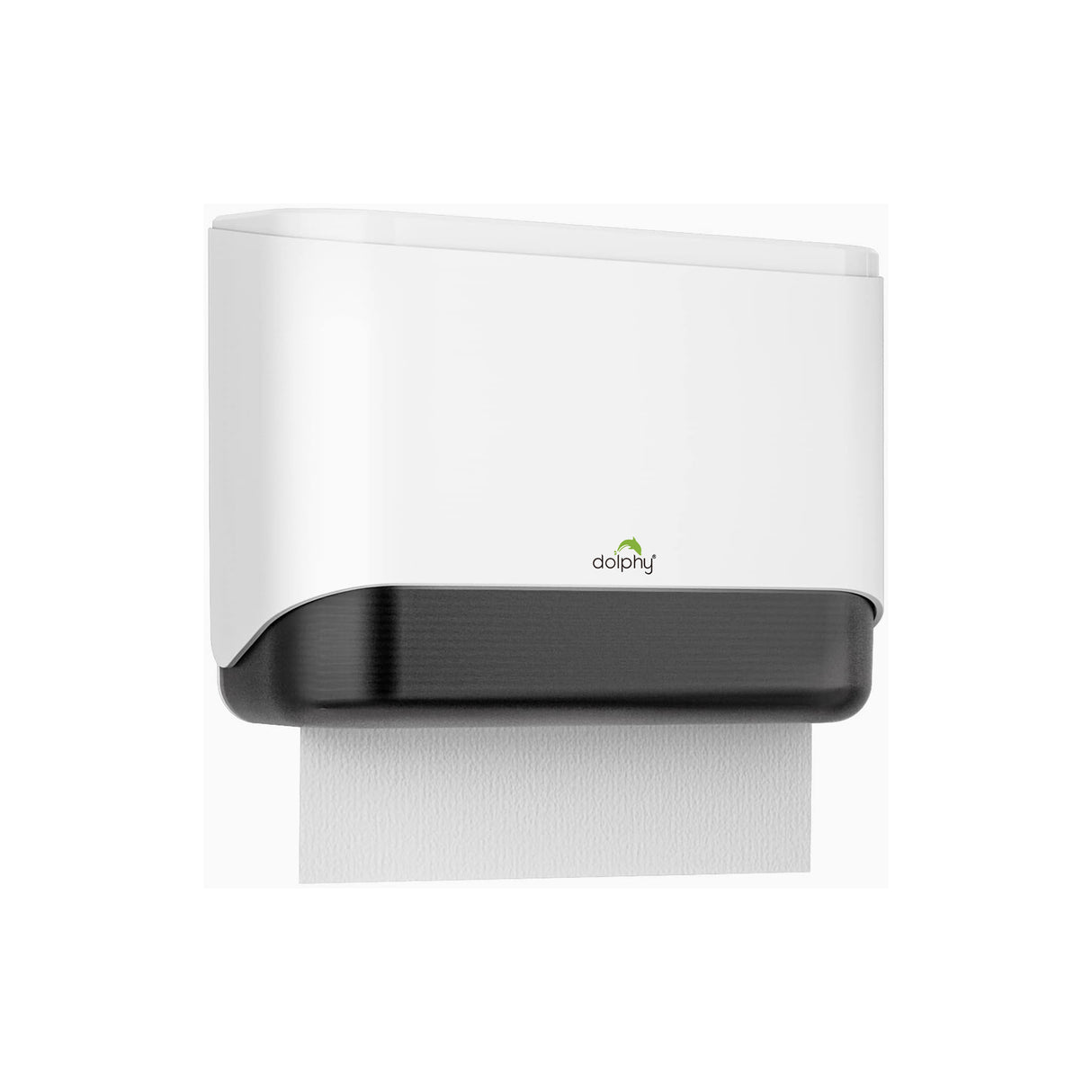Dolphy Multifold ABS Paper Towel Dispenser – White, Lockable Wall Mount for M-Fold and Z-Fold Towels