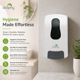 Dolphy Manual ABS Soap & Sanitiser Dispenser 1000ml – White | Wall Mounted, Refillable, Lockable, Liquid Soap & Lotion Compatible