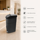 Dolphy 18L Pedal Sanitary Bin – Hands-Free Foot Pedal Rubbish Bin with Odour Lock – Black & Grey ABS Waste Bin for Bathroom, Kitchen, Laundry & Office