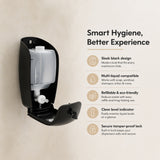 Dolphy Plaza Manual Soap-Sanitiser Dispenser 800ml – Wall Mounted Refillable ABS Unit in Black – For Liquid Soap, Sanitiser, Shampoo & Lotion