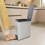 Dolphy 5L Stainless Steel Indoor Bin with Foot Pedal – Compact Soft-Close Waste Bin for Bathroom, Kitchen, Office & Hotel – Silver