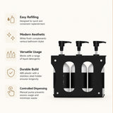 Dolphy 500ml Manual Soap Dispenser (Pack of 3) – White ABS & Steel Wall Mount, Refillable Liquid Dispensers for Bathroom, Kitchen & Commercial Use