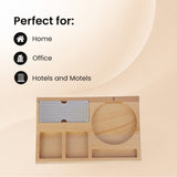 Dolphy Beech Wood Kettle Tray – Natural Wooden Hospitality Tray for Hotels & Home Use, Stylish Beverage Organiser with Sleek Brown Finish