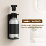 Dolphy 500ml Manual Soap Dispenser (Pack of 2) – White ABS & Steel Wall Mount, Refillable Liquid Dispensers for Bathroom, Kitchen & Commercial Use