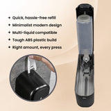 Dolphy Wall Mounted Soap Dispenser 300ml – Pack of 2, Durable ABS, Multi-Compatible Manual Dispenser – Black for Liquid Soap, Lotion & Shampoo