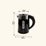 Dolphy 600ml Electric Kettle – Compact Black Stainless Steel, Fast Boil, Auto Shut-Off, 360 Swivel Base for Tea & Coffee