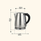 Dolphy 1.0L Electric Kettle – Stainless Steel, 1850 -2200W Fast Boil, Auto Shut-Off & Overheat Protection, Compact Hot Water Boiler for Tea & Coffee