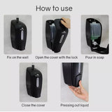 Dolphy Plaza Manual Soap-Sanitiser Dispenser 800ml – Wall Mounted Refillable ABS Unit in Black – For Liquid Soap, Sanitiser, Shampoo & Lotion