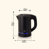 Dolphy 800ml Electric Kettle – Matte Black, Double Body, Rapid Boil, Auto Shut-Off, Compact Stainless Steel Hot Water Boiler for Tea & Coffee