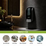 Dolphy Manual ABS Soap & Sanitiser Dispenser 1000ml – Wall Mounted Refillable Unit for Liquid Soap, Shampoo & Lotion – Black