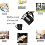 Dolphy 600ml Electric Kettle – Compact Black Stainless Steel, Fast Boil, Auto Shut-Off, 360 Swivel Base for Tea & Coffee