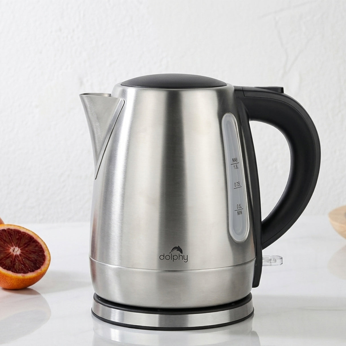 Dolphy 1.0L Electric Kettle – Stainless Steel, 1850 -2200W Fast Boil, Auto Shut-Off & Overheat Protection, Compact Hot Water Boiler for Tea & Coffee