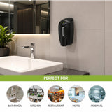 Dolphy Plaza Manual Soap-Sanitiser Dispenser 800ml – Wall Mounted Refillable ABS Unit in Black – For Liquid Soap, Sanitiser, Shampoo & Lotion