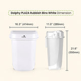 Dolphy Plaza Waste Bin 32L – Durable Polypropylene Rubbish Bin with Leak-Proof Design – White