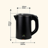 Dolphy 800ml Electric Kettle – Matte Black, Quick Boil, Auto Shut-Off, Stainless Steel, Compact Hot Water Boiler for Tea & Coffee