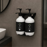 Dolphy 500ml Manual Soap Dispenser (Pack of 2) – White ABS & Steel Wall Mount, Refillable Liquid Dispensers for Bathroom, Kitchen & Commercial Use