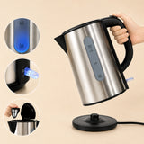 Dolphy 1L Electric Kettle – Brushed Silver Stainless Steel, 360 Swivel Base, Auto Shut-Off, Single Touch Lid Lock, Fast Boil Cordless Kettle for Home & Hotel