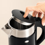 Dolphy 600ml Electric Kettle – Compact Black Stainless Steel, Fast Boil, Auto Shut-Off, 360 Swivel Base for Tea & Coffee