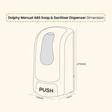 Dolphy Manual ABS Soap & Sanitiser Dispenser 1000ml – Wall Mounted Refillable Unit for Liquid Soap, Shampoo & Lotion – Black