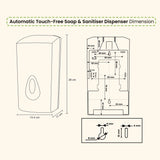 Dolphy Automatic Touch-Free Soap & Sanitiser Dispenser 1000ml – White ABS, Infrared Sensor, Refillable Design for Hygienic Liquid Dispensing in Commercial & Home Use