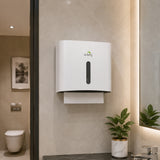 Dolphy Secure Lock ABS Hand Paper Towel Dispenser – White, Wall Mounted for M-Fold & Z-Fold Towels