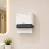 Dolphy Multifold ABS Paper Towel Dispenser – White, Lockable Wall Mount for M-Fold and Z-Fold Towels