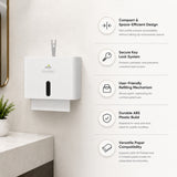 Dolphy Secure Lock Durable ABS Hand Paper Towel Dispenser - White
