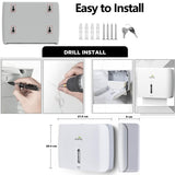 Dolphy Horizontal Slim ABS Paper Towel Dispenser – White, Lockable Wall Mount for Multi-Format Towels